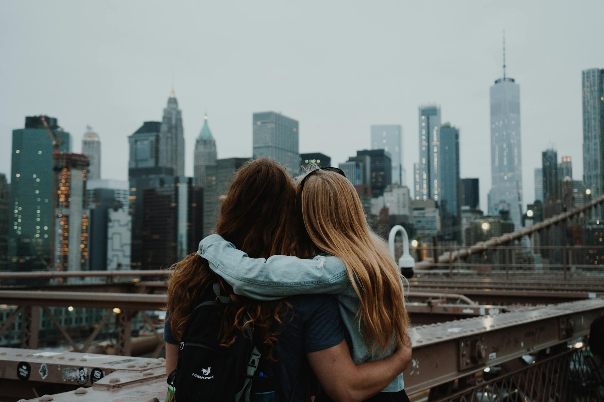New York couple celebrating an online wedding ceremony
